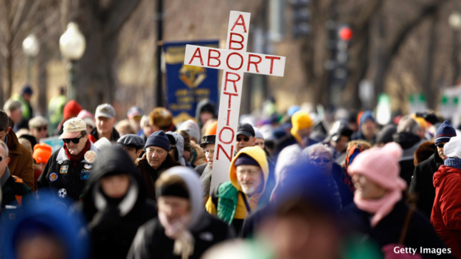 An anti-abortion demonstrator in Washington, D.C. Chip Somodevilla/Getty Image