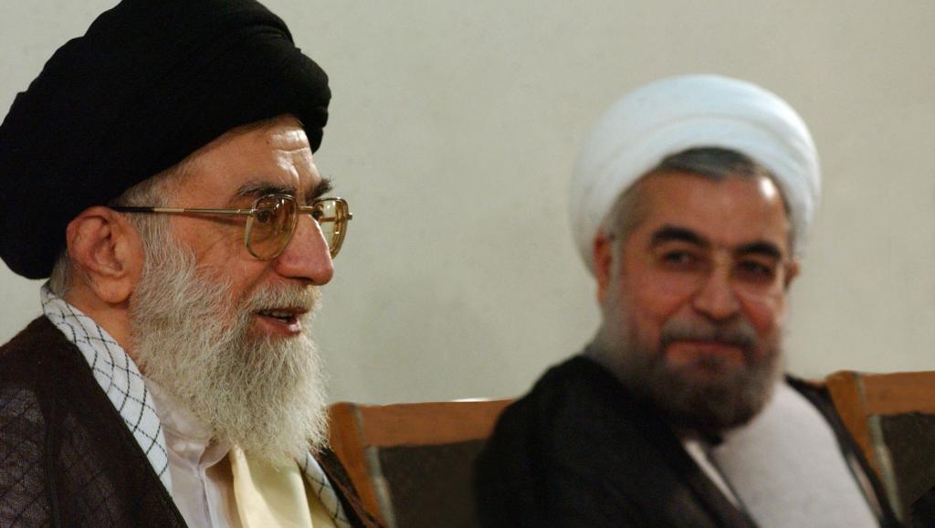 Hassan Rouhani (on the right), next to the Supreme Guide Ali Khamenei - Credit Reuters